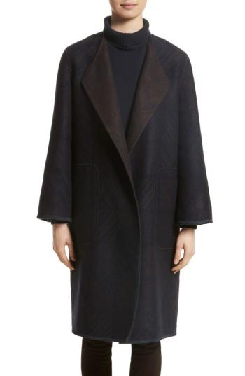 Women's Lafayette 148 New York Mccall Reversible Coat, Size - Blue