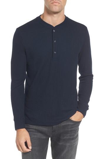 Men's Bonobos Slim Fit Long Sleeve Henley Shirt, Size - Blue