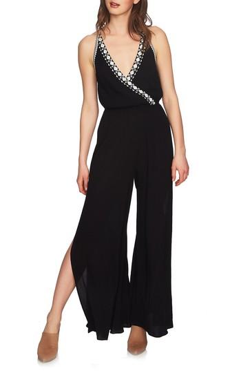 Women's 1.state Embroidered Halter Jumpsuit - Black