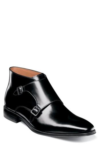 Men's Florsheim Belfast Double Monk Strap Boot .5 D - Black