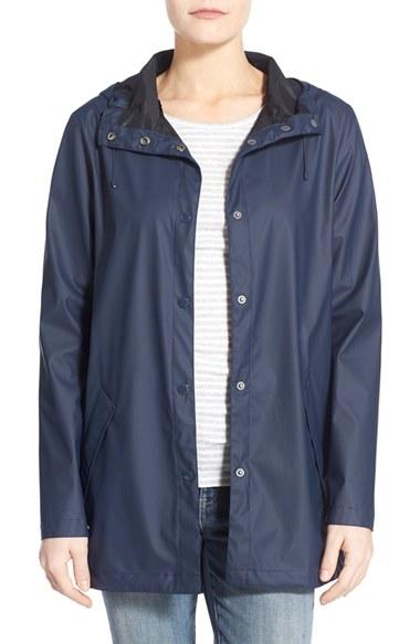 Women's Cole Haan Hooded Raincoat - Blue
