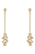 Women's David Yurman Crossover Chain Drop Earrings With Diamonds In 18k Gold