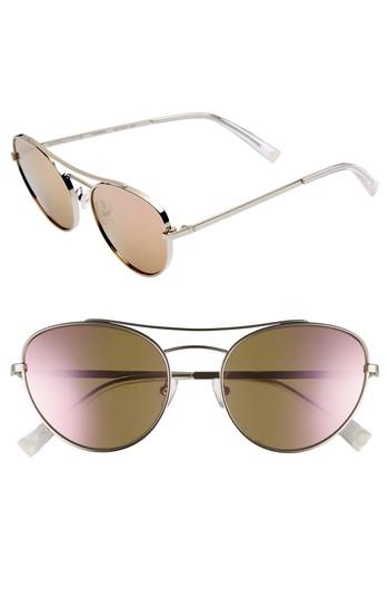 Women's Kendall + Kylie Yasmin 55mm Aviator Sunglasses - Silver/ Rose Gold Mirror