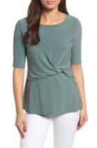 Women's Chaus Knot Front Top - Grey