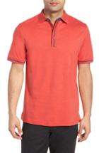 Men's Bugatchi Border Trim Polo - Red
