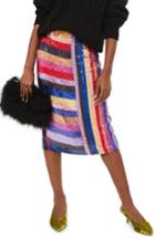 Women's Topshop Premium Rainbow Sequin Midi Skirt Us (fits Like 2-4) - Blue
