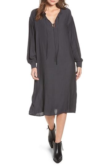 Women's Treasure & Bond Tie Front Midi Dress, Size - Grey