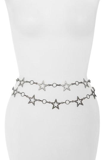 Women's Lovestrength Star Chain Belt, Size - Antiqued Nickel
