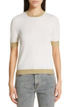 Women's Gucci Metallic Trim Cashmere & Silk Sweater - Black