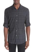 Men's John Varvatos Collection Plaid Sport Shirt - Black