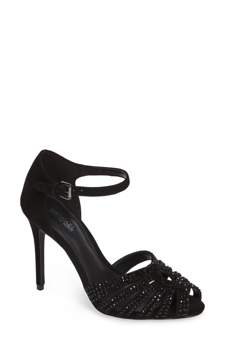 Women's Michael Michael Kors Mina Embellished Sandal .5 M - Black