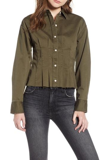 Women's Current/elliott The Tella Shirt - Green