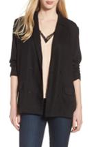 Women's Trouve Drapey Double Breasted Blazer, Size - Black