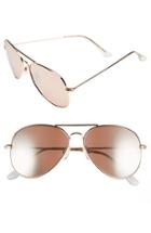 Junior Women's Bp. Mirrored Aviator 57mm Sunglasses - Rose Gold