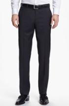 Men's Boss 'sharp' Flat Front Wool Trousers R - Black