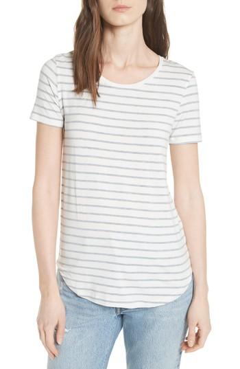 Women's Majestic Filatures Stripe Short Sleeve Tee - White