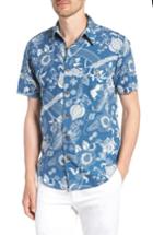 Men's Faherty Coast Floral Sport Shirt - Blue