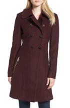 Women's Guess Double Breasted Boiled Wool Peacoat - Red