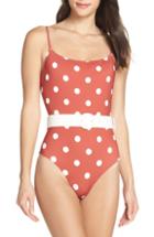 Women's Solid & Striped The Nina Belted One-piece Swimsuit - Brown