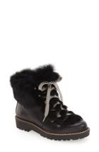 Women's Arturo Chiang 'philippa' Genuine Rabbit Fur Hiking Boot M - Black
