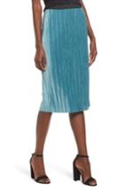 Women's Leith Velour Pencil Skirt - Blue/green