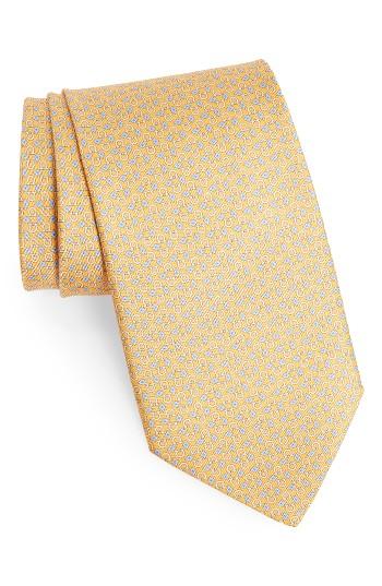Men's Salvatore Ferragamo Gancini Silk Tie, Size - Yellow