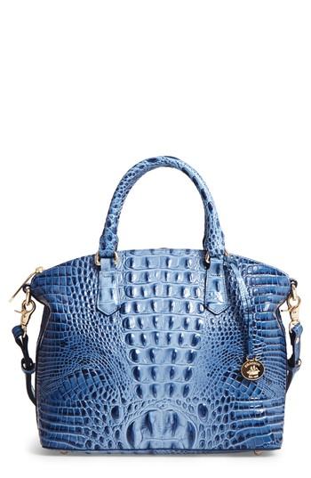 Brahmin 'medium Duxbury' Croc Embossed Leather Satchel - Beige