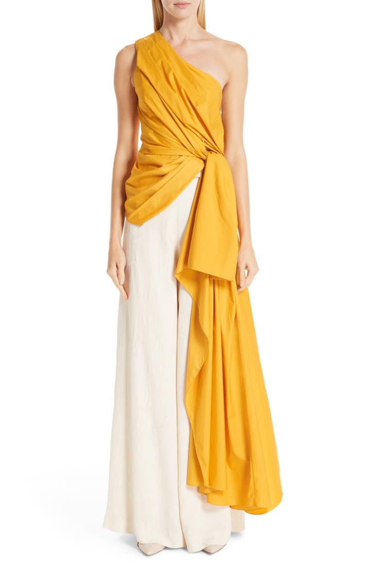 Women's Johanna Ortiz One-shoulder Asymmetrical Stretch Poplin Top