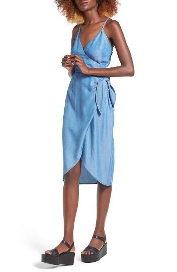 Women's Lovers + Friends Orchid Chambray Wrap Dress