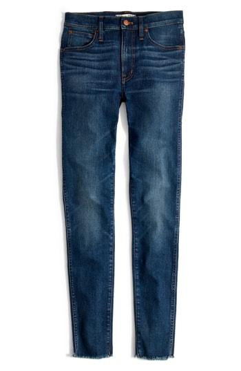 Women's Madewell 9-inch Skinny Jeans Raw Hem Edition - Blue