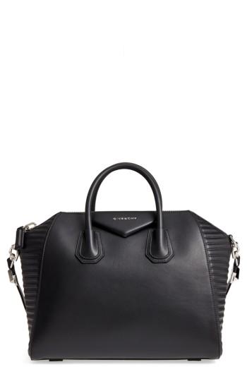 Givenchy Medium Antigona Smooth Biker Leather Satchel - Black