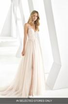 Women's Rosa Clara Donata Front Slit Lace & Tulle Wedding Gown, Size In Store Only - Pink