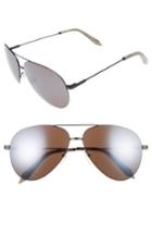 Women's Victoria Beckham Classic Victoria Feather 62mm Aviator Sunglasses - Black/ Caviar Mirror