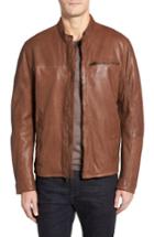 Men's Cole Haan Washed Lamb Leather Moto Jacket
