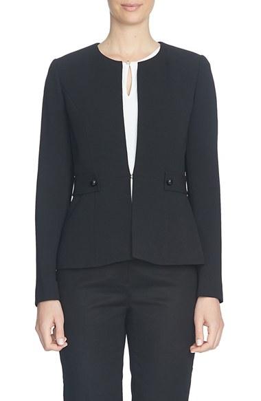 Women's Cece Collarless Crepe Jacket