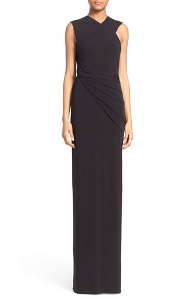 Women's Alexander Wang Back Cutout Asymmetrical Draped Gown