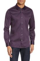 Men's Ted Baker London Crazee Slim Fit Stretch Sport Shirt (s) - Purple