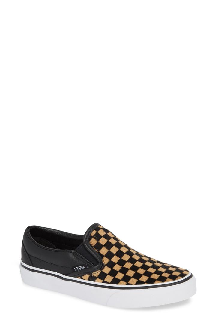 Women's Vans Ua Classic Genuine Calf Hair Slip-on Sneaker .5 M - Black