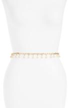 Women's Kate Spade New York Imitation Pearl Chain Belt, Size Medium/large - Pale Pol Gold/ Cream Pearl