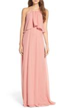 Women's Nouvelle Amsale 'cait' Chiffon Halter Gown - Pink