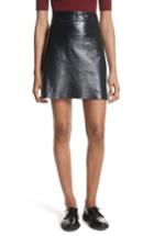 Women's Theory Crinkled Patent Leather Miniskirt - Blue