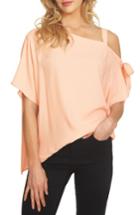 Women's 1.state One-shoulder Tie Sleeve Blouse - Pink