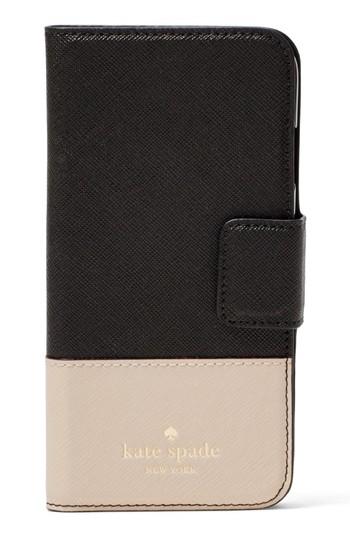 Women's Kate Spade New York Leather Iphone X Case - Black