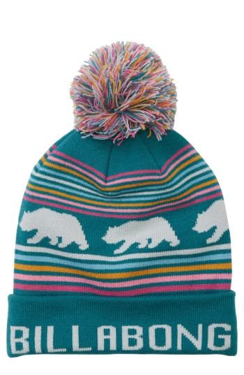 Billabong Cali Love Pompom Beanie - Blue/green
