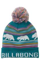 Billabong Cali Love Pompom Beanie - Blue/green