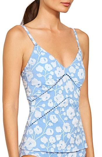 Women's Robin Piccone Sadie Floral Tankini Top - Blue
