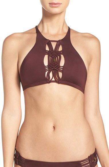 Women's Dolce Vita Macrame High Neck Bikini Top