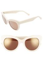 Women's Kendall + Kylie Charli 52mm Cat Eye Sunglasses - Opaque Cream/ Shiny Gold