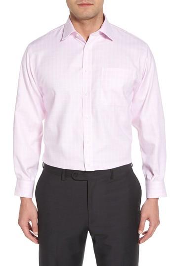 Men's Nordstrom Men's Shop Classic Fit No-iron Check Dress Shirt .5 35 - Pink