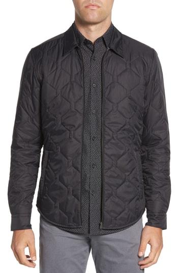 Men's Boss Landolfo Regular Fit Quilted Jacket - Black